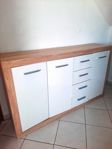 Kommode sideboard weiß - kommode, weiß/braun