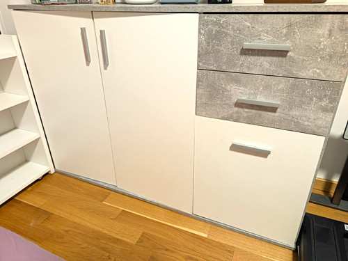 Sideboard weiß grau - weiß/grau,, 3